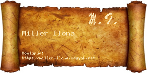 Miller Ilona névjegykártya